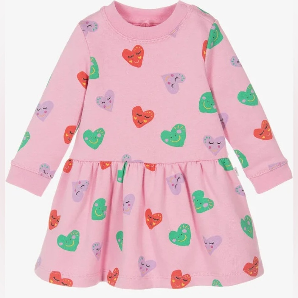 Stella Mccartney Kids Girls Happy Hearts Sweatshirt Dress Girls Toddler